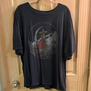 Lucky Brand Black Graphic Logo Tee with Cream Print